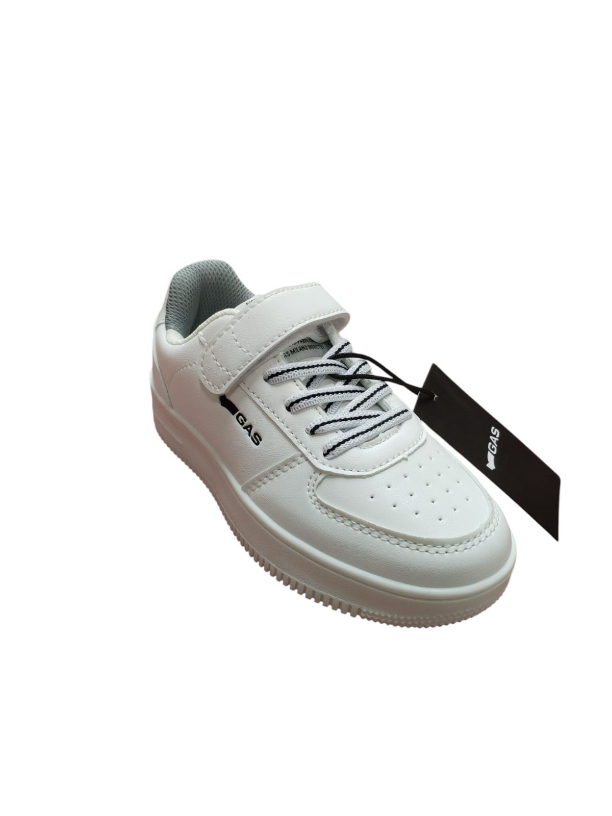 Scarpe GAS Bambino Sneakers Bianche con Strappo e Lacci