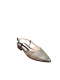 ARRES Slingback Donna Punta Chiusa Righe Metalliche