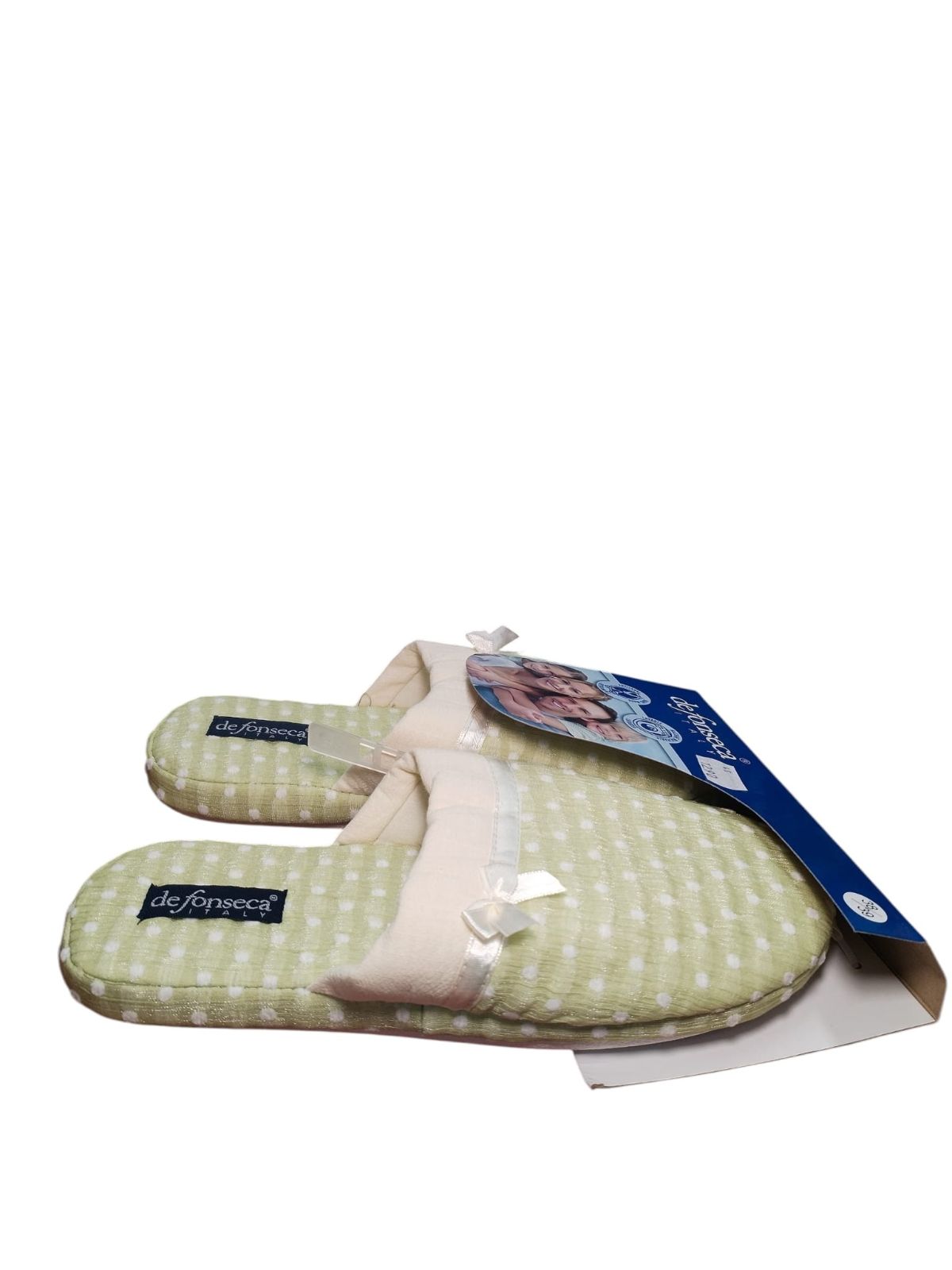 Pantofole Donna De Fonseca Pois Verde Chiaro Comfort