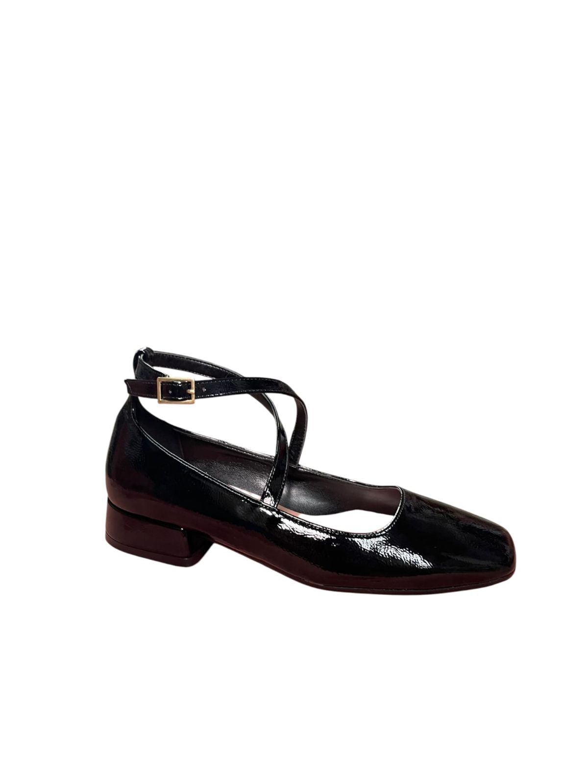 Scarpe ARRES Nere Lucide con Cinturino alla Caviglia