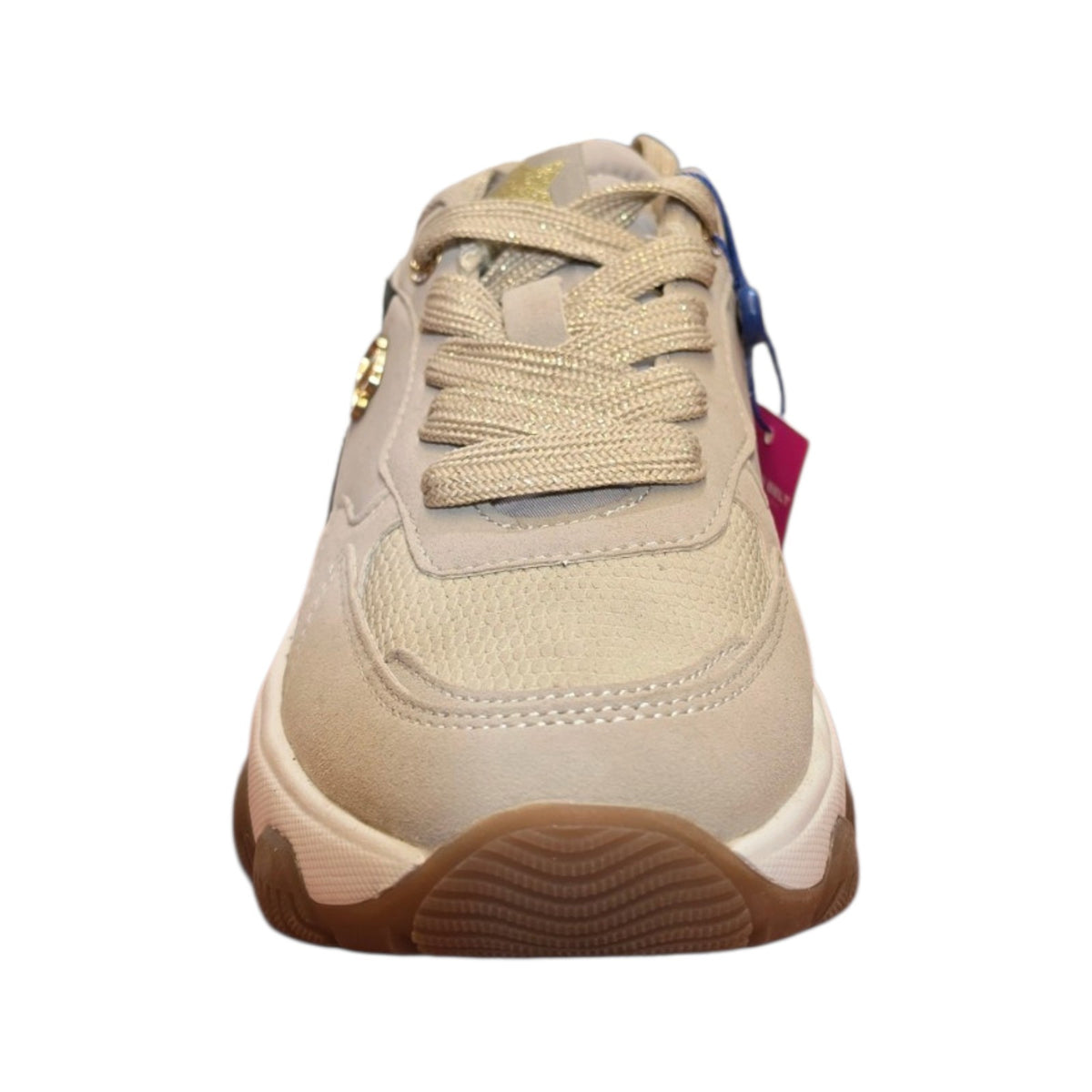 Sneakers Cotton Belt beige con dettagli animalier