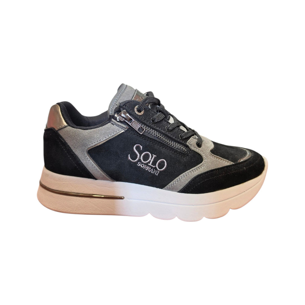 Sneakers Solo Soprani nere e grigie con zip