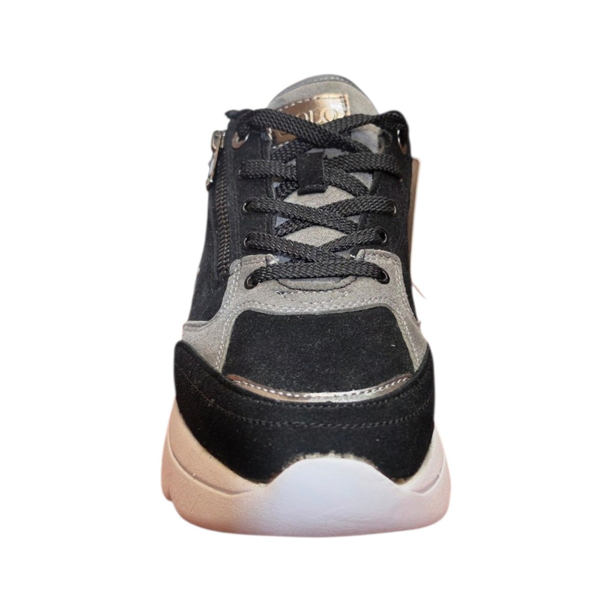 Sneakers Solo Soprani nere e grigie con zip