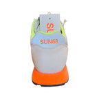Sneakers SUN68 beige con dettagli fluo