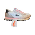 Sneakers SUN68 chiare con lacci rosa e dettagli glitter
