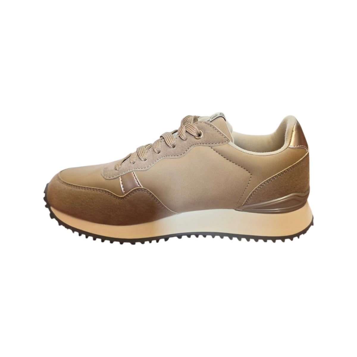 Sneakers donna Napapijri beige con dettagli bronzo