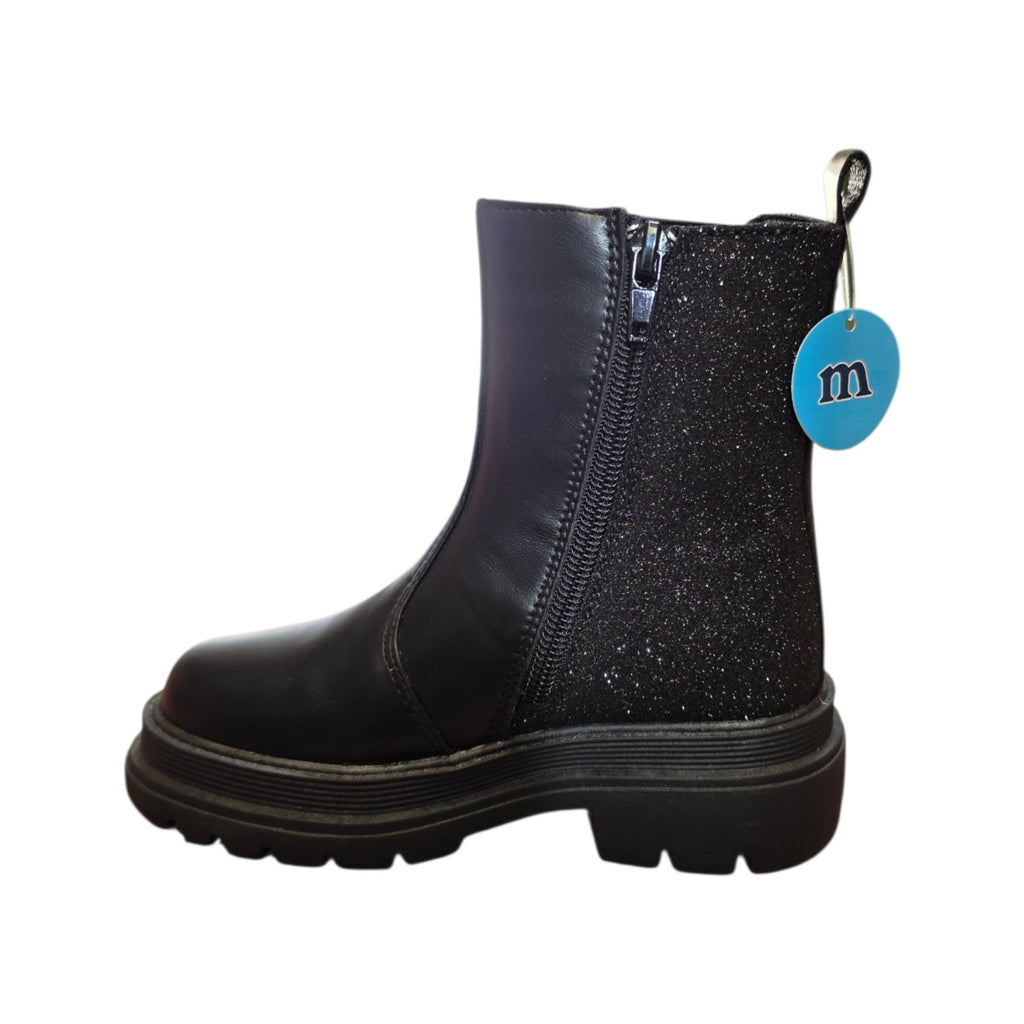 Stivaletto bambina Melania nero con elastico glitter