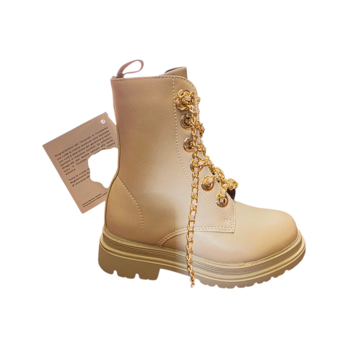 Anfibio bambina Asso beige con catena dorata