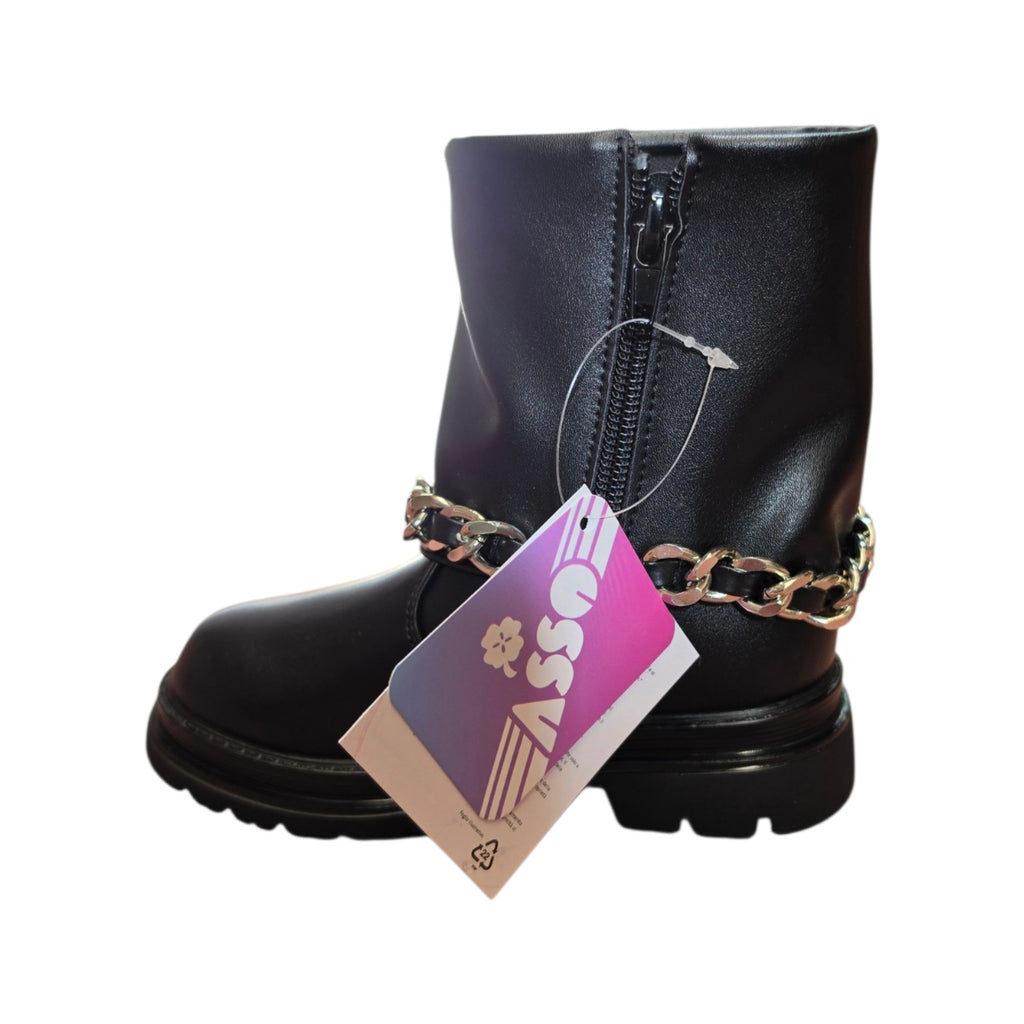 Stivaletto bambina Asso nero con catena
