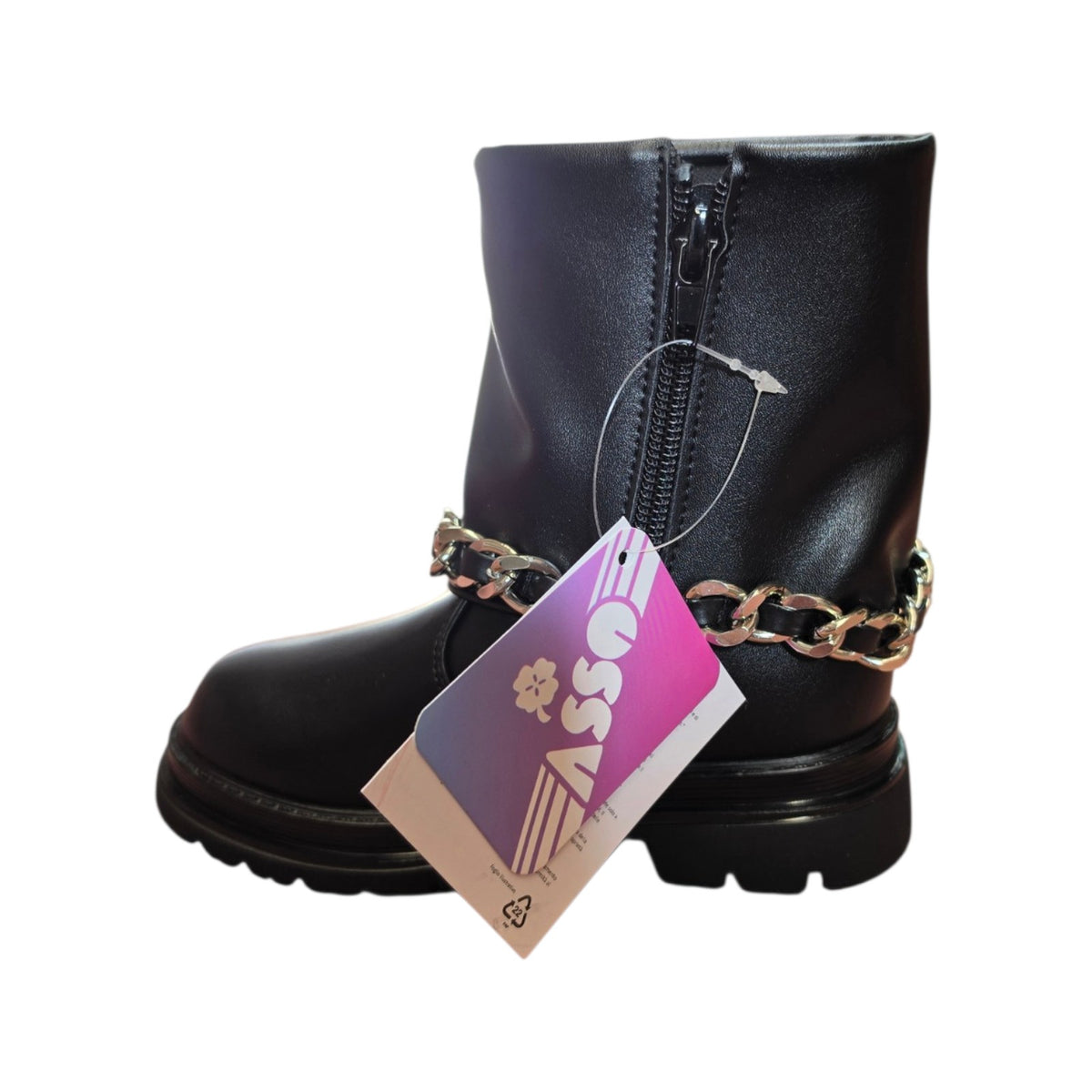 Stivaletto bambina Asso nero con catena