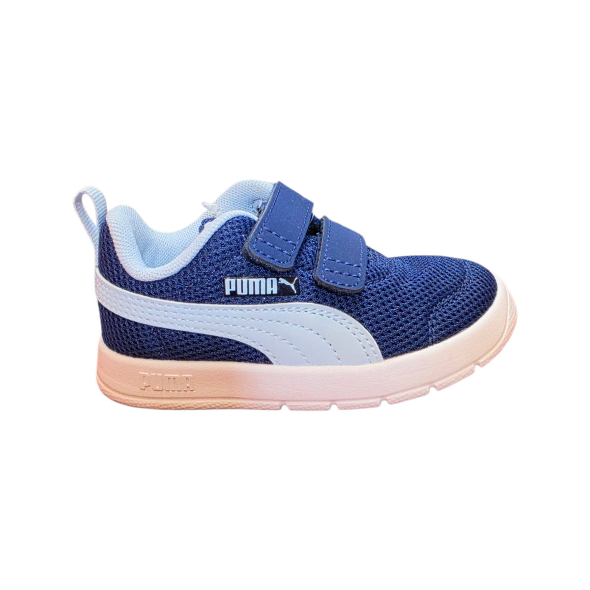 Sneakers bambino Puma blu con doppio strappo
