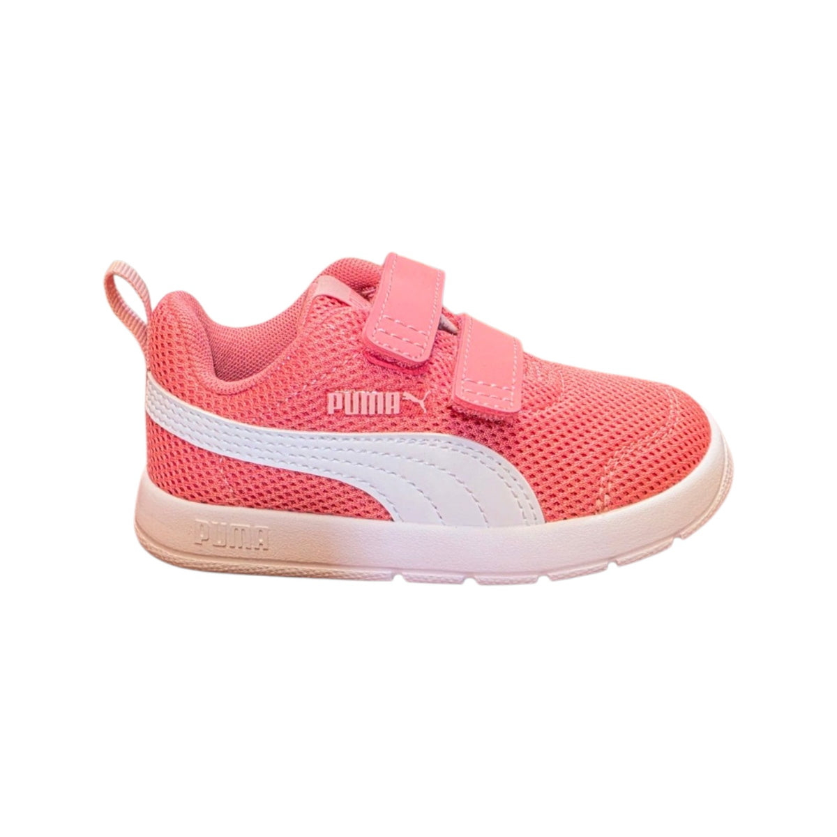 Sneakers bambina Puma rosa con doppio strappo
