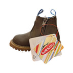 Stivaletto Chelsea bambino marrone con elastico azzurro