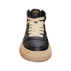 Sneakers alta bambina Geox nera con dettagli oro