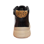 Sneakers alta bambina Geox nera con dettagli oro