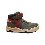 Sneakers alta bambino Geox verde con dettagli rossi