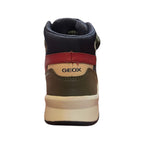 Sneakers alta bambino Geox verde con dettagli rossi