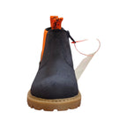 Stivaletto Chelsea bambino blu con elastico arancione