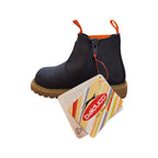 Stivaletto Chelsea bambino blu con elastico arancione