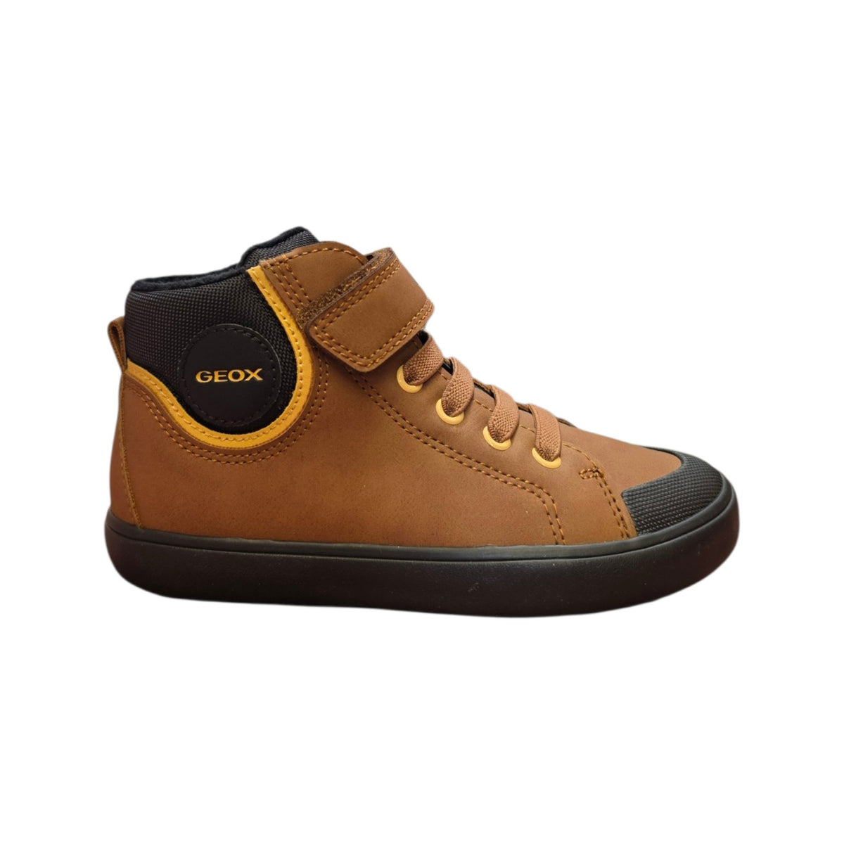 Sneaker alta bambino cuoio con strappo