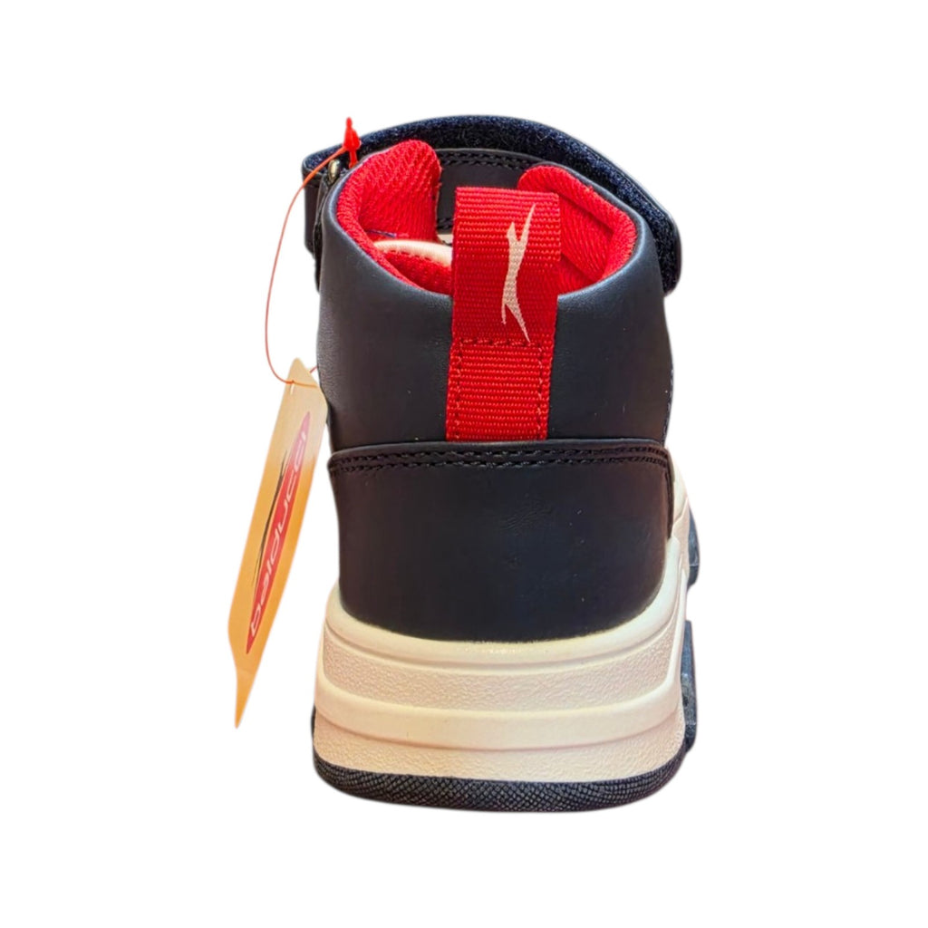 Sneaker alta bambino blu bianco e rosso