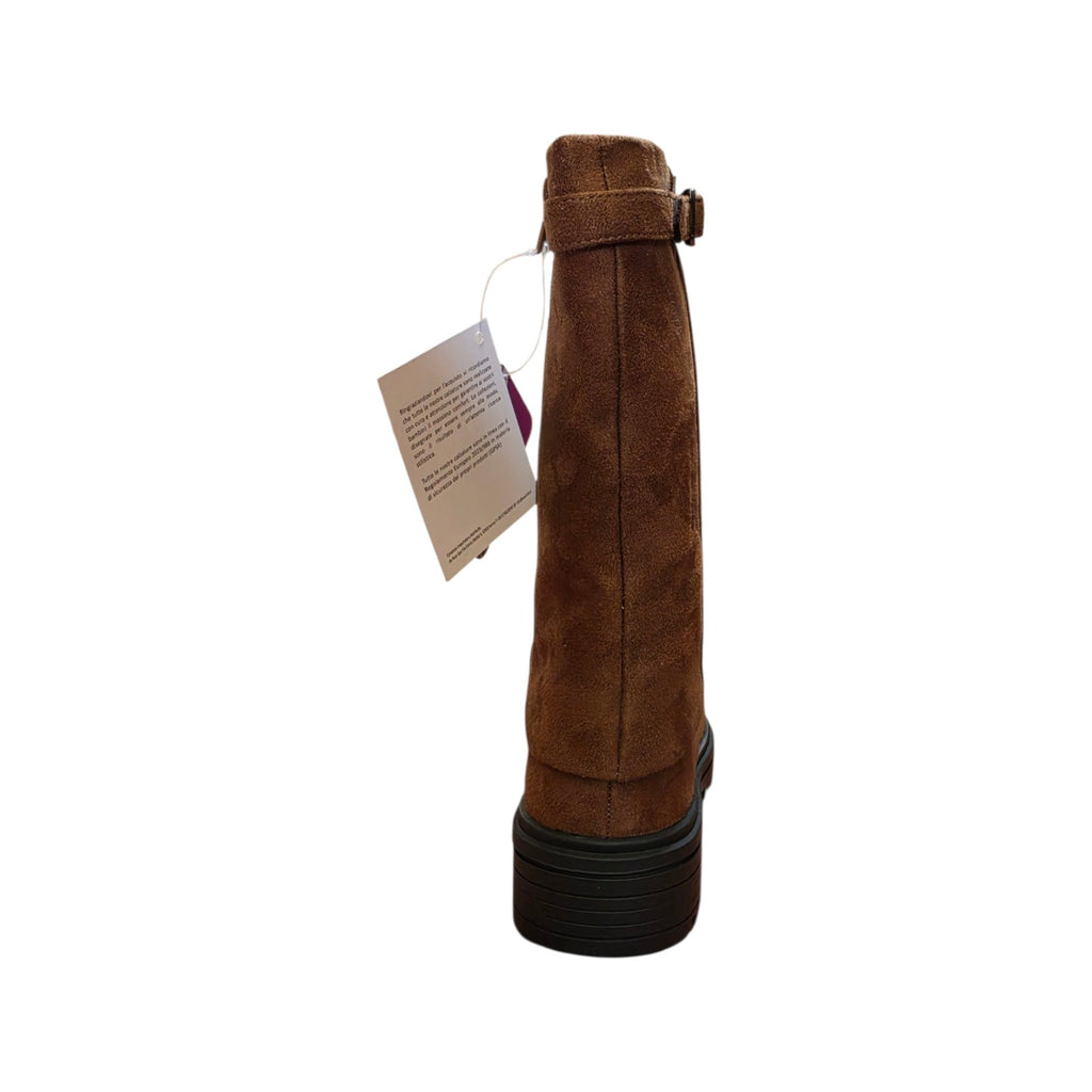 Stivale alto con fibbia marrone