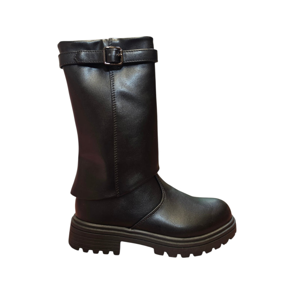 Stivale alto nero con fibbia