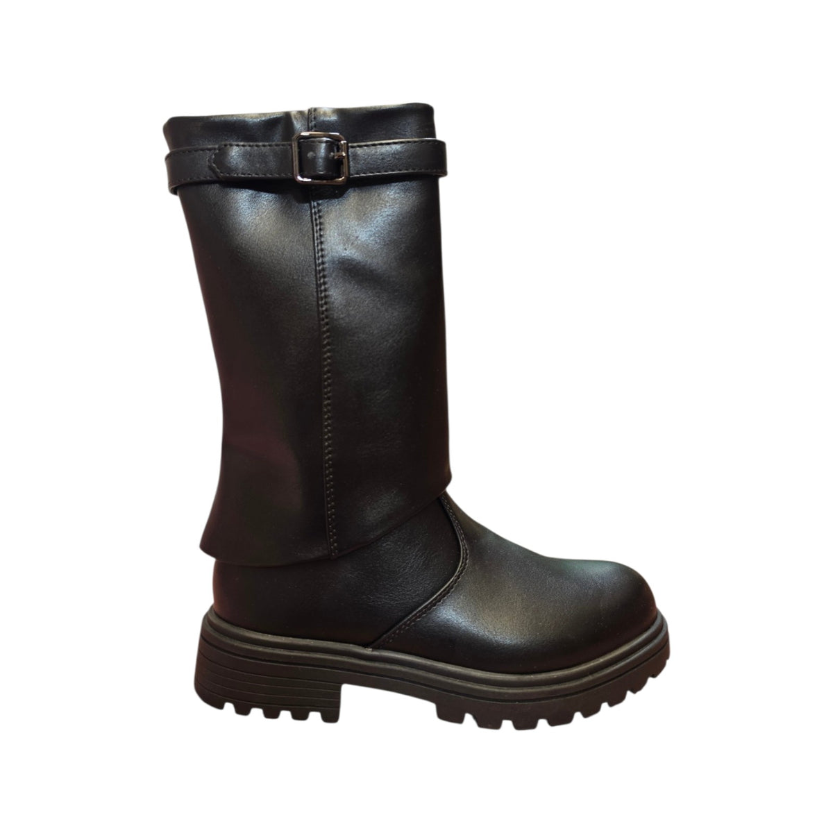 Stivale alto nero con fibbia
