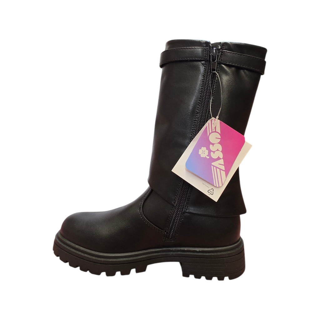 Stivale alto nero con fibbia