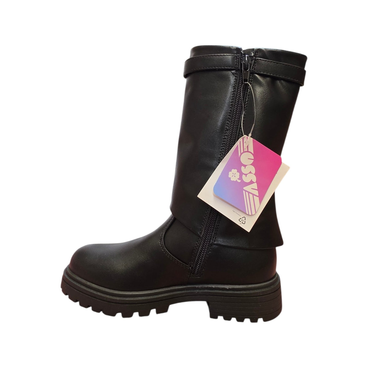 Stivale alto nero con fibbia