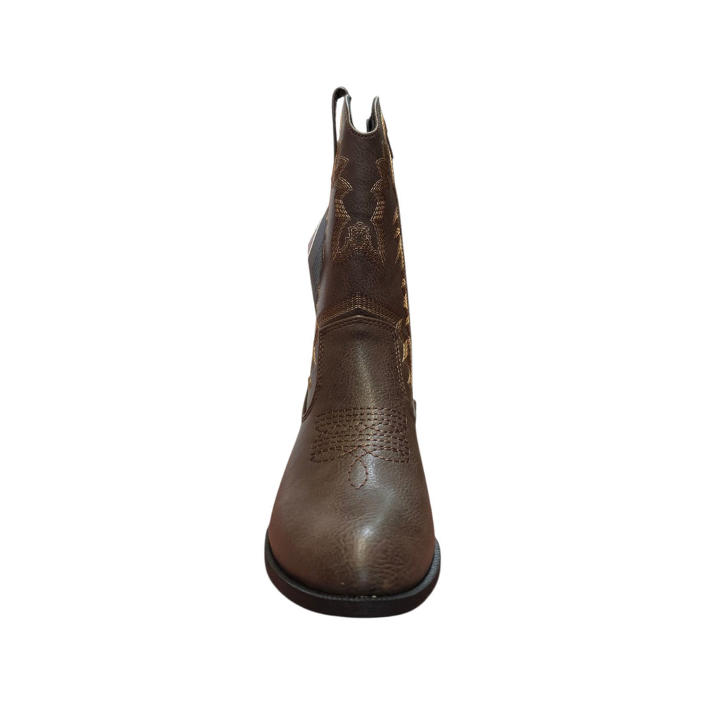 Stivale texano marrone con ricami