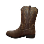 Stivale texano marrone con ricami