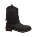 Stivaletto nero con frange