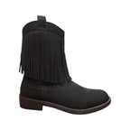 Stivaletto nero con frange