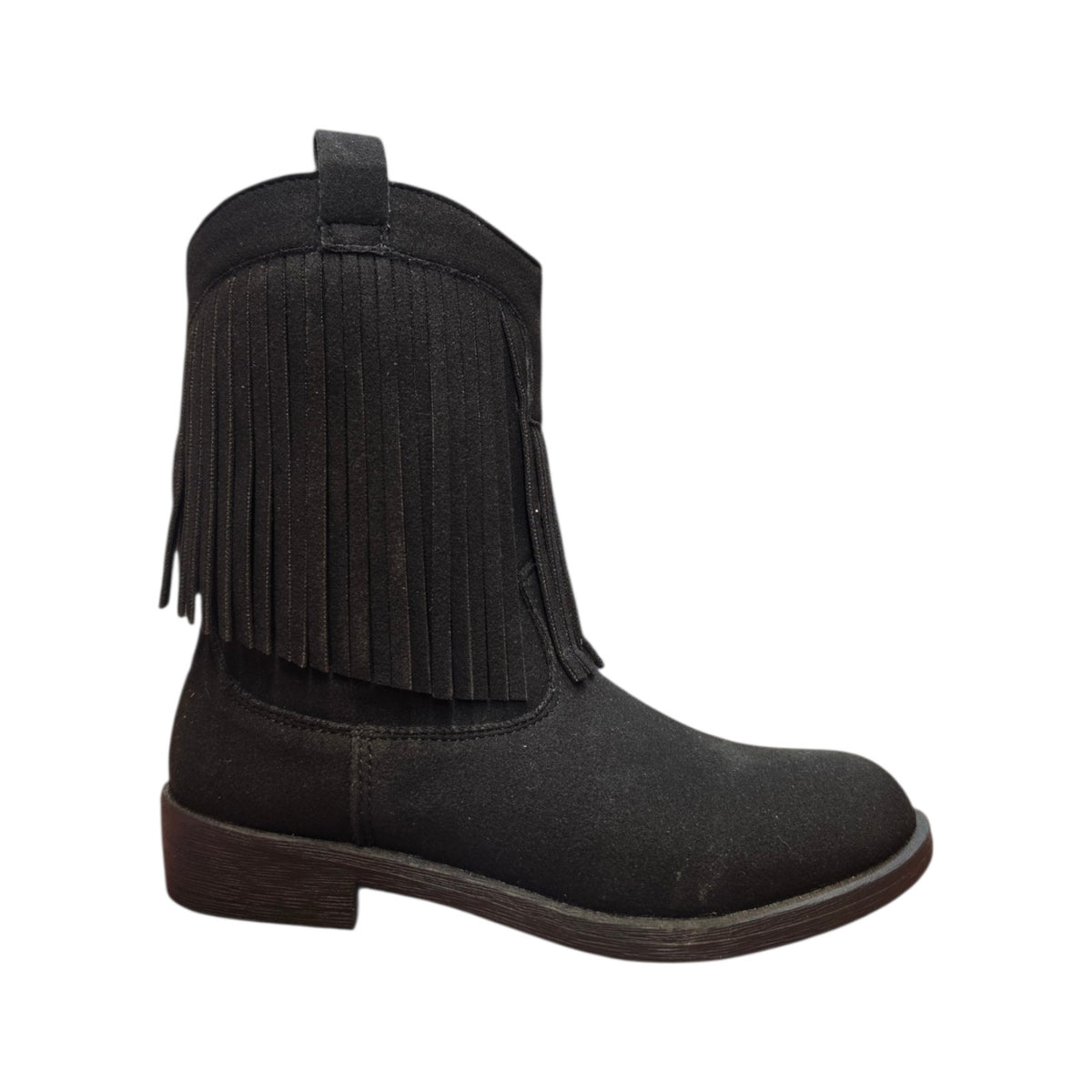 Stivaletto nero con frange