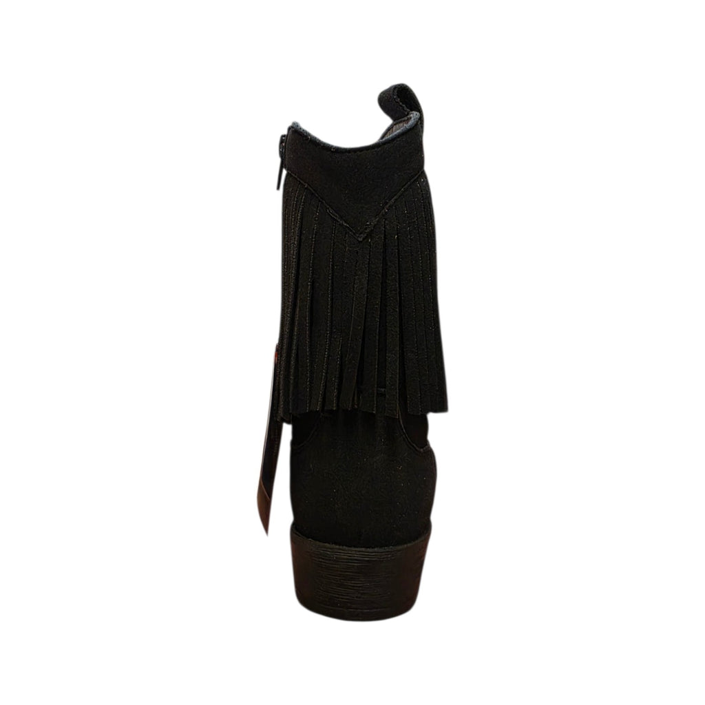 Stivaletto nero con frange