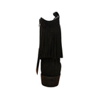 Stivaletto nero con frange