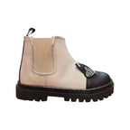 Stivaletto Chelsea bicolore panna e nero