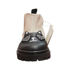 Stivaletto Chelsea bicolore panna e nero
