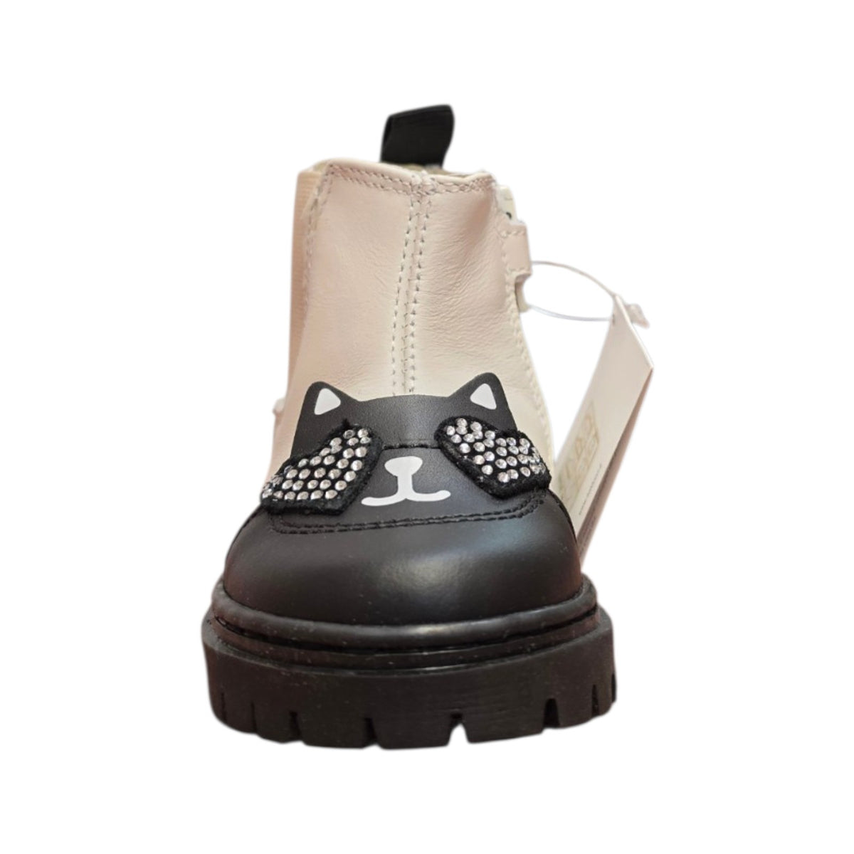Stivaletto Chelsea bicolore panna e nero