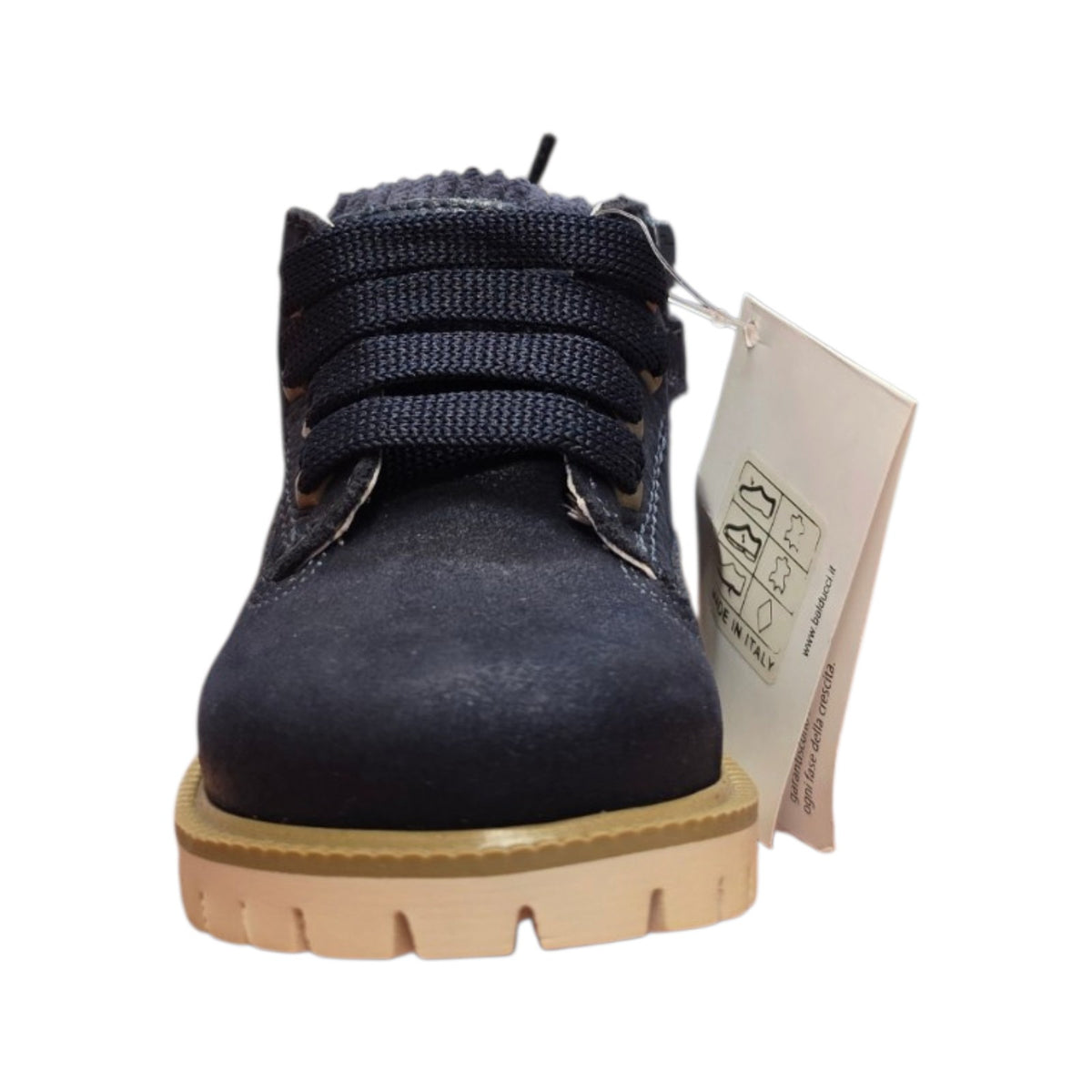 Balducci – Scarponcino bambino blu con suola beige