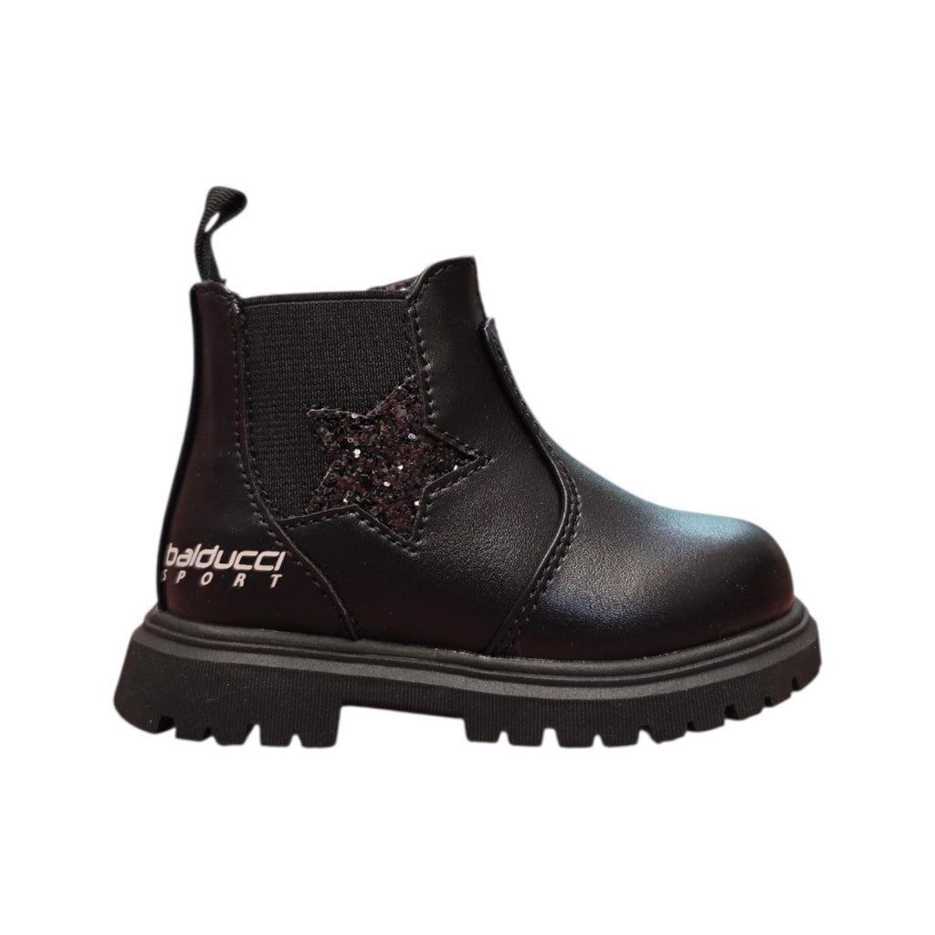 Balducci – Stivaletto bambina nero con stella glitter