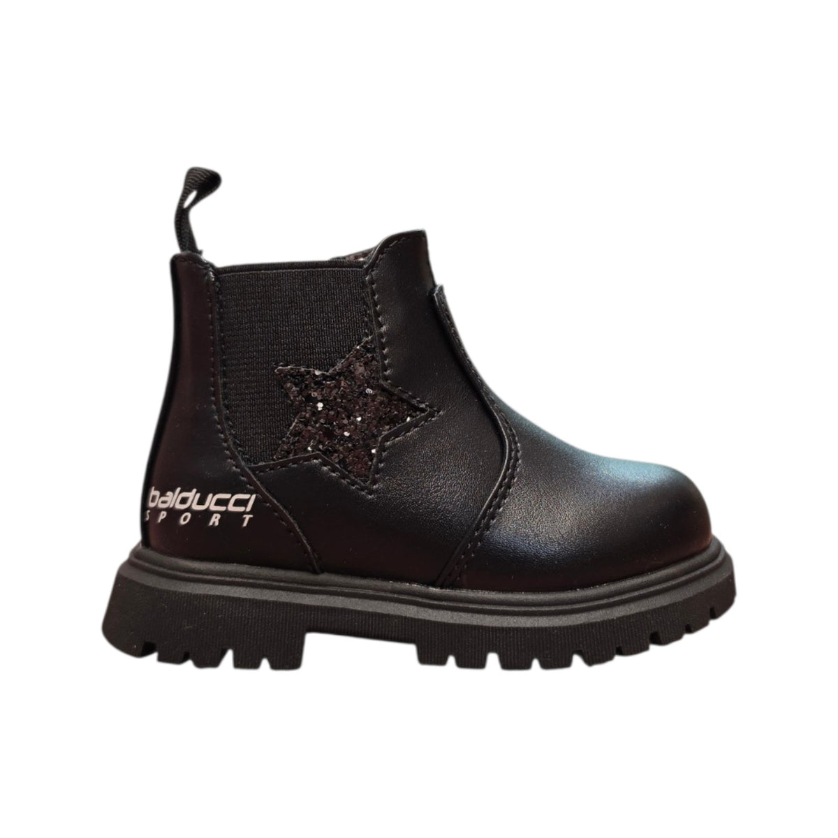 Balducci – Stivaletto bambina nero con stella glitter