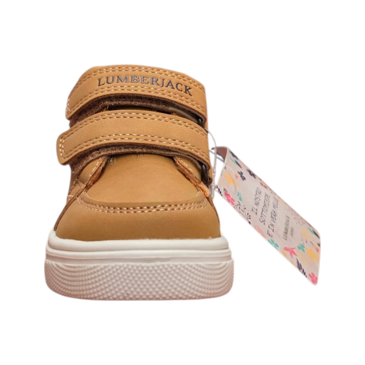 Lumberjack – Sneaker bambino cuoio con doppio strappo