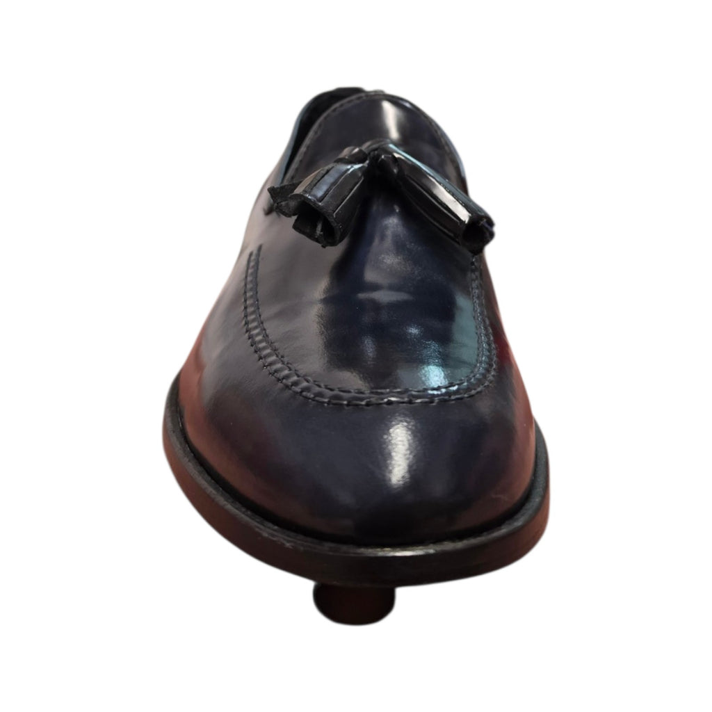 Prodotto italiano – Mocassino elegante blu con nappine
