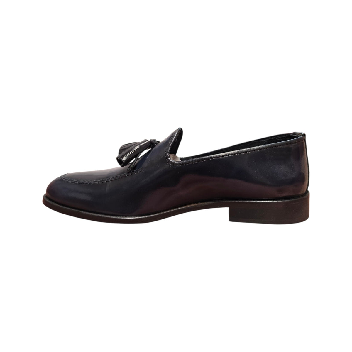 Prodotto italiano – Mocassino elegante blu con nappine