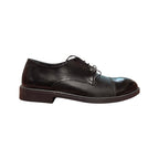 Scarpa derby elegante con inserto lavorato nera