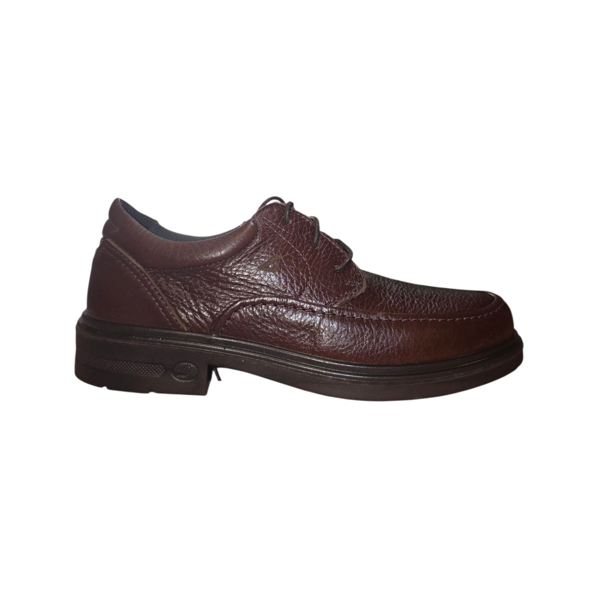 Luisetti scarpa stringata marrone con cuciture a vista