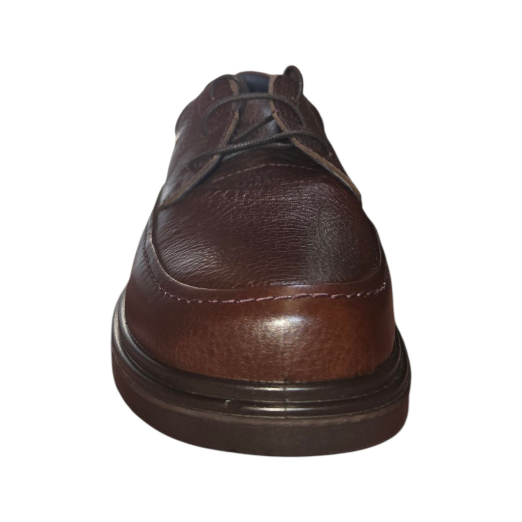 Luisetti scarpa stringata marrone con cuciture a vista