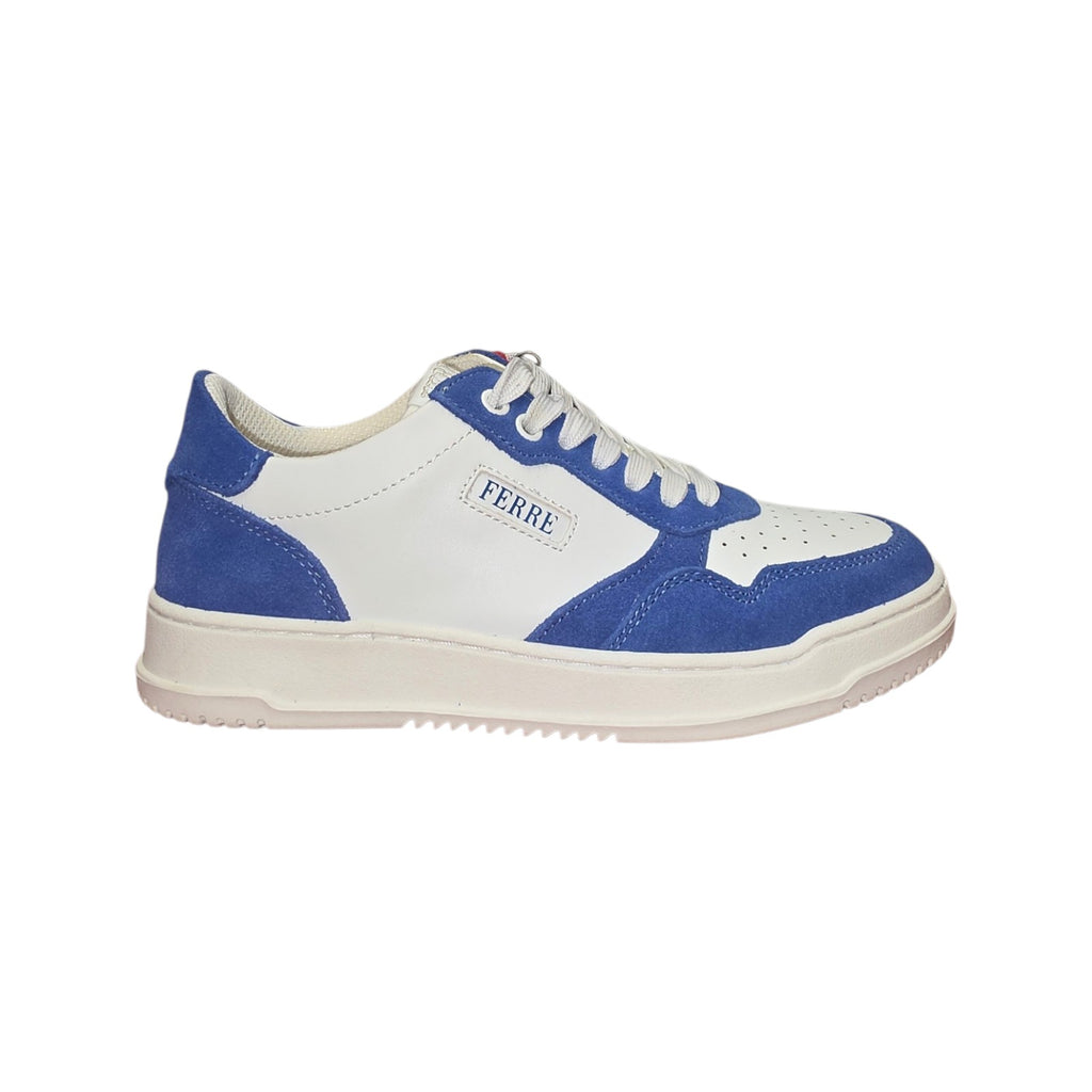 Ferrè sneaker bianca e blu con inserti a contrasto